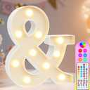 Colorful Light Up Letters with Remote, Upgraded 35 Colors LED Marquee Letters, RGB Lighted Letter for Girls Teenager Gift, Birthday, Party, Wedding, Night Light, Room, Bedroom Decor, Letter &
