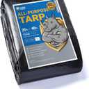 GUARD SHIELD Heavy Duty Tarp 20x40 Feet Black Tarp Large Outdoor Tarps Waterproof with Grommets Cover 12mil