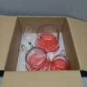 KOMUEE 4 Piece Glass Measuring Cups Set, 5 Oz, 1Cup, 2Cup, 4Cup Liquid Measuring Cups with Lids for Kitchen, Freezer and Microwave Safe