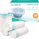 120 Disposable Commode Liners for Bedside Commode, Beside Commode Liners, Portable Potty Liners for Adults, Toilet Liners Portable Commode Bags for Commode Chair (Blue - 120 Liners)