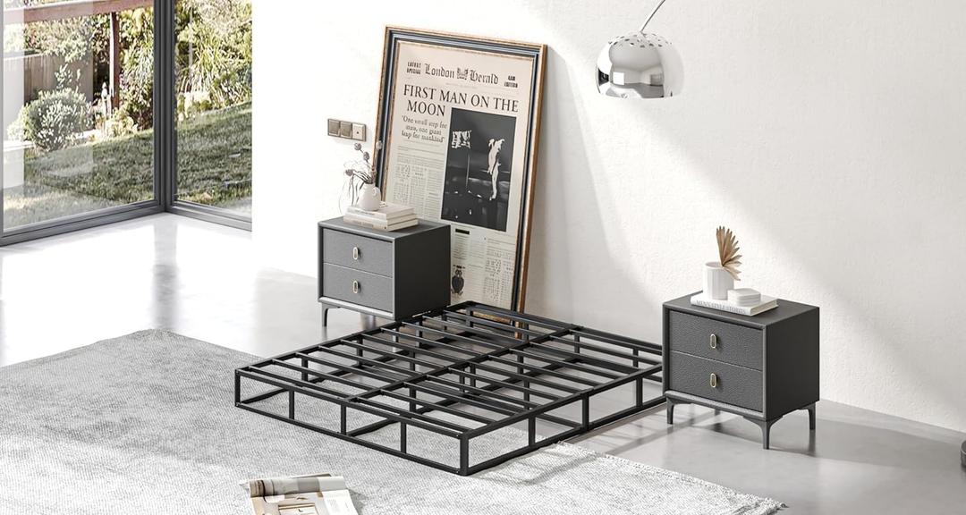 Full-Size-Box-SpringFull Box Spring 5 inch,Easy Assembly Full, Metal Sturdy Heavy Duty Structure with Fabric Cover,Mattress Foundation,3500lbs Max Weight Capacity