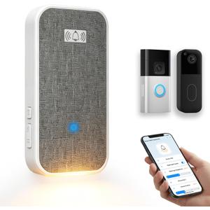 Smart Wireless Doorbell Chime Pro - Supports BOTH 2.4GHz & 5GHz Wi-Fi, Plug-in Receiver Compatible with Ring & Blink Doorbells, Built-in Night Light, 32 Melodies, 5 Volumes