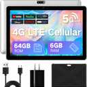 JUNYANG Android 13 Tablet with SIM Card Slot,10.1 Inch Cellular Tablets with Case, 4G LTE Tablet & Phone (Makes Calls), 64GB ROM (1TB Expand), 5MP+8MP Camera BT5.0 GPS 5G WiFi, Parental Control
