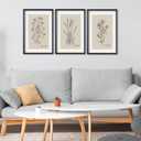 TQianJiang Set Of 3 Framed Vintage Botanical Prints Wall Art 16"11" Wildflower Pictures Wall Decor for Bedroom Bathroom Living Room Minimalist Line Drawing Neutral Tones Wall Hanging (Black)