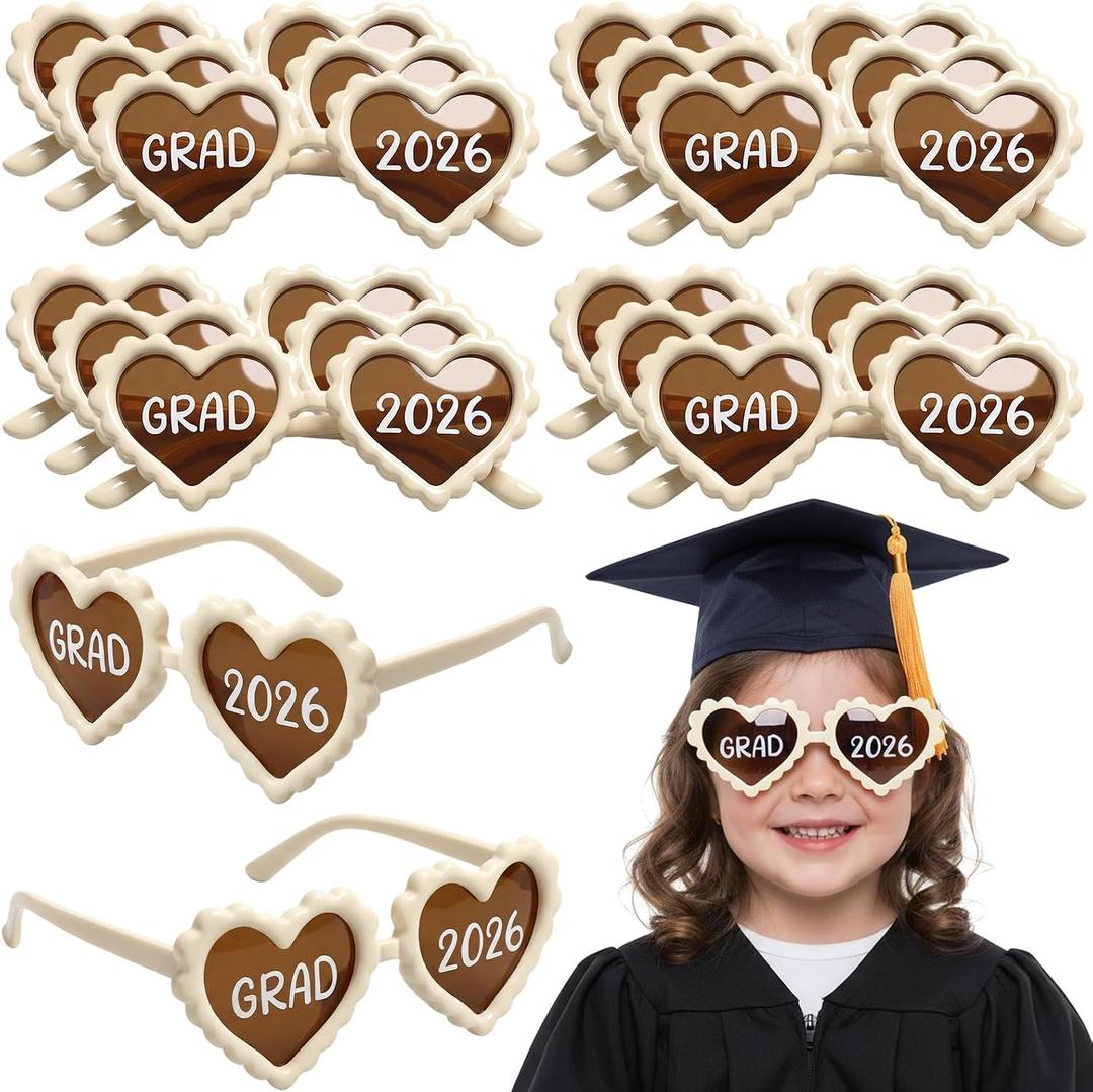 12 Pairs Graduation Sunglasses Class of 2026 Glasses Grad Party Decor for Her Him 2026 Graduation Gift Photo Props