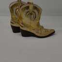 Western Boots for Women Metallic Embroidered Pointed Toe Cowgirl Boots Chunky Heel Pull-On Short Cowboy Boots Wide Calf Country Ankle Boots 8,5