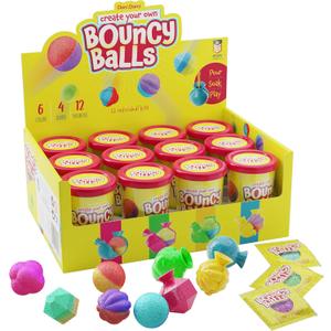Dan&Darci Make Your Own Bouncy Ball Kit for Kids - 12 Individual Kits - Basket Stuffers - Science Party Favors - Birthday Activities for Kid - Create 12 Balls - DIY Arts and Crafts Bulk - Craft Gifts