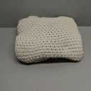 YnM Chunky Cotton Knit Throw Blanket, Cable Knit Throws for Bed Couch Sofa, Comfy & Relaxing, Decorative Piece for Farmhouse Modern Boho Rustic Scandinavian Chic Vibe, Cream White 40x50 Inches