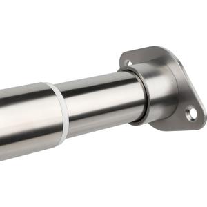 Closet Rod 1 Pack, Adjustable Clothes Haning Rod 66 to 76 Inches, Stainless Steel Rod for Close, Silver