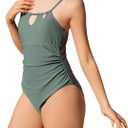 Milumia Girl's One Piece Swimsuit Halter Cut Out Bathing Suit Swimwear