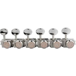 Guyker 6-in-line Vintage Guitar Lock String Tuners – Locking Tuning Key Pegs Machine Heads Replacement Parts for ST TL Style Electric Guitars Gear Ratio 1:15 – nickel