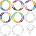 Libima 53 Pcs Sand Art Kits Include 48 Clear Hollow Plastic Bracelet with 5 Plastic Small Funnel for Art Crafts and Summer Party Favors, Not Include Sand