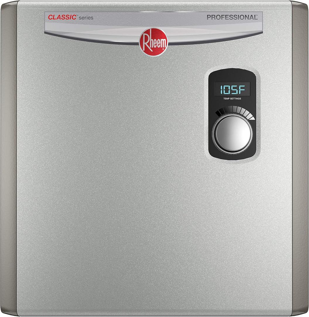 Rheem RTEX-24 24kW 240V Electric Tankless Water Heater, Gray, 5.9 gallons