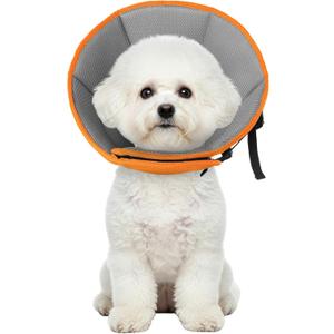Dog Cone Collar After Surgery, Adjustable Soft Recovery Cone for Small Dogs to Stop Licking, Light-Weight Comfortable Elizabethan Collar for Dogs Anti-Bite Lick Protective Wound (S(Neck Girth:9.45"-11.81"), Orange)