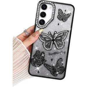 BITOBE Designed for Samsung Galaxy S23, Cute 3D Butterflies Case Slim Plating Glitter Bling Luxury Rhinestone Cover for Women Girls Protective Camera Protection Bumper 6.1" Black BITOBE Designed for Samsung Galaxy S23, Cute 3D Butterflies Case Slim Plating Glitter Bling Luxury Rhinestone Cover for Women Girls Protective Camera Protection Bumper 6.1" Black