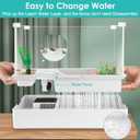 Small Turtle Starter Kit with Integrated Pump, Basking Light, Clear Acrylic 3-Layer Easy Cleaning Turtle Tank Aquarium for Small Reptiles
