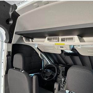 RV Headliner Shelf for Ford Transit with Curtain Rod and Liner Fits Mid and High Roof Vans 2014-2024