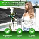 KUFFO Metal Garden Hose 50 ft - Heavy Duty Stainless Steel 304 Water Hose with 10 Function Nozzle - Flexible, Lightweight, Puncture-Resistant, No-Kink Outdoor Metal Hose for Yard, Gardening, Patio, RV