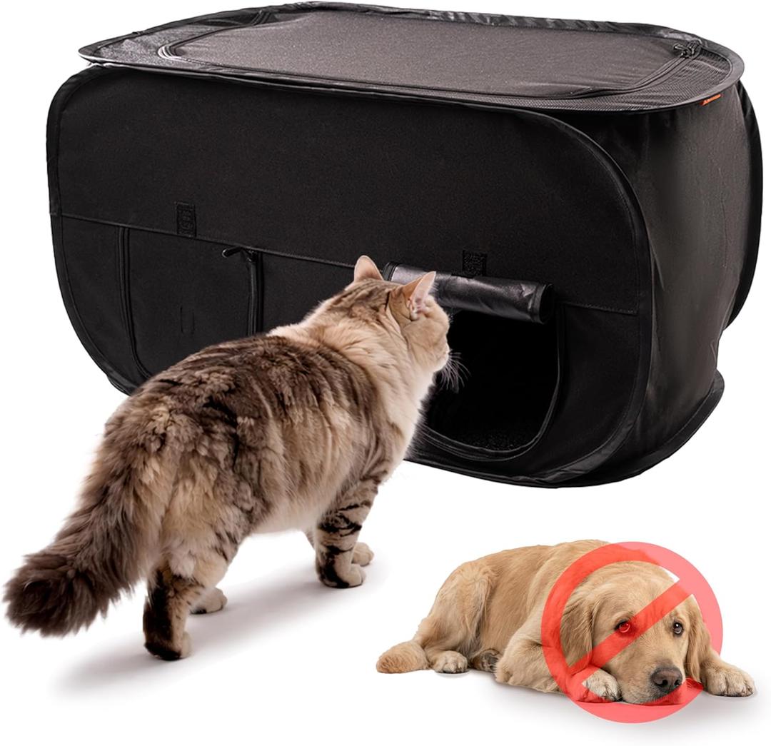 Pexter Cat Litter Box Enclosure, Dog Proof, Discreet and Hidden Litter Box, Kitty Litter Trap Design with Easy-Clean Feature, Scoop and Deodorizer Storage Pockets, Lightweight and Waterproof