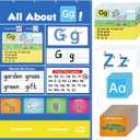 Torlam Alphabet Learning Pocket Chart Alphabet Wall Chart ABC Flash Cards Learning Games, Handwriting Practice Letter Tracing for Kids Homeschool Preschool Kindergarten Learning Activities Must Haves