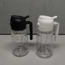 TrendPlain 16oz/ 470ml Glass Olive Oil Sprayer for Cooking – 2 in 1 Olive Oil Dispenser Bottle for Kitchen Gadgets and Air Fryer Accessories, Salad, BBQ - Black & White