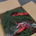 12 Pcs Small Christmas Wreath, Norfolk Pine Wreaths, 14in Mini Wreaths for Cabinets Christmas Candle Rings with Ribbon for Kitchen Window Decor, Mini Decorative Hanging Wreath for Xmas Decor