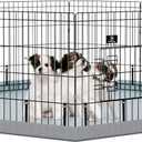 PJYuCien Dog Playpen, 8 Panels 24H Dog Pens Indoor with Bottom Pad, Metal Foldable Pet Puppy Exercise Fence Crate Kennel, Better for Small Animals,Grey