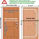 Reinforced Cat Screen Door, Zipper Mesh Screen Door Fits 38''x 82'', Cat Resistant - For Living Room, Bedroom, Kitchen
