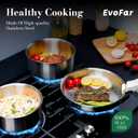 14 pcs Stainless Steel Cookware Set, Detachable Pots and Pans Set with Removable Handle, Non Toxic Space Saving RV Camping Cookware Set, Induction Cookware, Dishwasher & Oven Safe