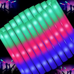 44 PCS Foam Glow Sticks Bulk With 3 Modes Colorful Flashing, Light Up Sticks, Glow in Dark Party Supplies for Wedding, Raves, Halloween, 4th of July