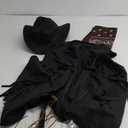 Toulite 4 Pcs Western Outfits for Men Cowboy Tassel Vest Hat Belt Buckle Paisley Bandana for Halloween Cosplay L