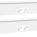 24" Angled Under Cabinet Outlet Strip, 3 x 15 Amp Duplex Receptacle, 2 Pack | GFCI Protection, Sturdy Metal Struture, Pre-Wired for Easy Installtion, Keep Tile Backsplash Tidy, White