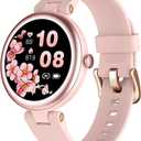 Fitness Watches for Women, Fitness Tracker Gifts for Women Mom Round Smartwatch Compatible with iPhone Android Phones with Heart Rate Monitor Pedometer Sleep Tracker Steps Counter Waterproof Pink