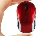 Wireless Mouse Cute Mini Computer Mouse for Laptop Small Size Pocket USB Optical Mice 3 Buttons 1000 DPI Cordless Mouse for PC Kids Gift (Red)
