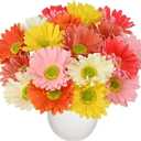 18 Pcs Artificial Gerbera Daisy Flowers Multiclor PU Artificial Fake Daisies Real Touch Bouquet with Stems for Home Arrangements Vase Wedding Birthday Party Office DIY Floral Decorations