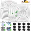 24 Pack Cat Water Fountain Replacement Filters, 12 Pcs Cats Fountain Filters & 12 Pcs Pre-Filter Sponges for 95oz/2.8L 135oz/4L 67oz/2L Automatic Pet Dog Fountain Water Dispenser