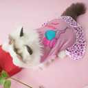 4 Pack Adorable Girl Puppy Printed Doggy Clothes for Small Dogs - Girl Holiday Apparel