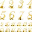 Rely2016 Mirrored Table Number, 1-20 Wedding Table Numbers Stands with Holder Base Acrylic Table Numbers Place Card Holders Reception Dcor for Wedding Banquet Birthday Party Event Catering (Gold)