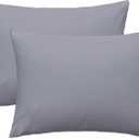 iMaylex Soft 100% Egyptian Cotton Zipper Pillow Case, Cozy and Lightweight Pillowcase, Set of 2, Light Grey, Standard, 20" x 26"
