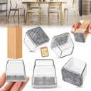 24PCS Square Chair Leg Floor Protectors, Furniture Sliders, Chair Leg Protectors for Hardwood Floors, Non-Slip Felt Furniture Pads, Silicone Cap Covers to Protect Floors, (Fit 1.1" - 1.5")
