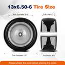 13x6.50-6 Lawn Mower Tires Flat Free for Zero Turn Mower, 5.5" Centered Hub