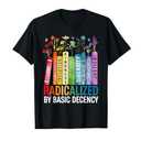 Book Flower Radicalized by Basic Decency Feminist LGBT T-Shirt 6XLT