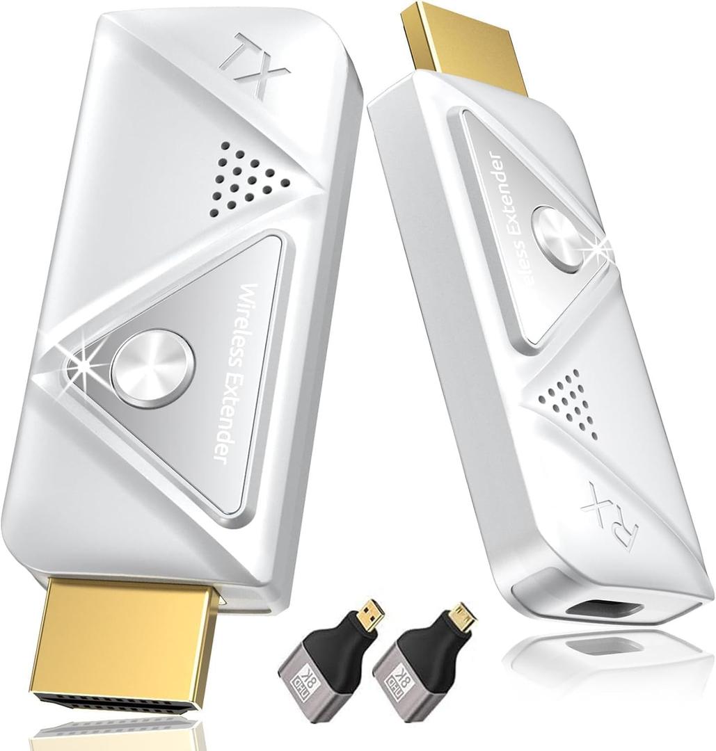 Wireless HDMI Transmitter and Receiver 328FT/100M, 2.4G+5G Plug & Play Wireless HDMI Extender Kit 4K Decode for Video and Audio to Monitor from Laptop