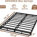SHOANED Queen Size Box Springs - 5 Inch Low Profile Mattress Foundation No Noise Heavy Duty Metal Basics Bed Base with Clean Fabric Cover, Easy Assembly