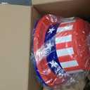 12 Pcs 4th of July Accessories Bulk Patriotic Plastic Top Hat with Red White Blue Necklaces USA Patriotic Party Supply (Classic), 4.7 inches x 11.2 inches x 9.6 inches