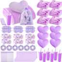 Fanfanwin 48 Pcs/6 Set Sleepover Party Supplies, Purple, Solid Color