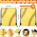 Poen 48 Pcs Softball Party Favors Include 12 Drawstring Backpack 12 Mini Softball 12 Keychain 12 Wax Thread Braided Bracelet Inspirational Team Gift
