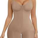 SHAPERX Women's Shapewear Bodysuit Tummy Control Seamless Zip-Up Body Shaper Waist Defining Silhouette, Sienna, 3XL