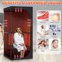 Portable Infrared Sauna Room, Dry Sauna Tent for Detoxification and Relaxation with Red Light Therapy and Folding Chair, 9 Levels, 323571