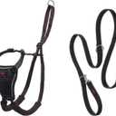 HALTI No Pull Harness Size Medium & HALTI Training Leash Size Large, Black Combination Pack - Stop Your Dog Pulling on The Leash. Adjustable, Lightweight and Easy to Use. Suitable for Medium Dogs